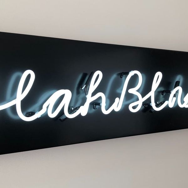 Blah Blah Blah Neon sign - Photo by Nick Fewings